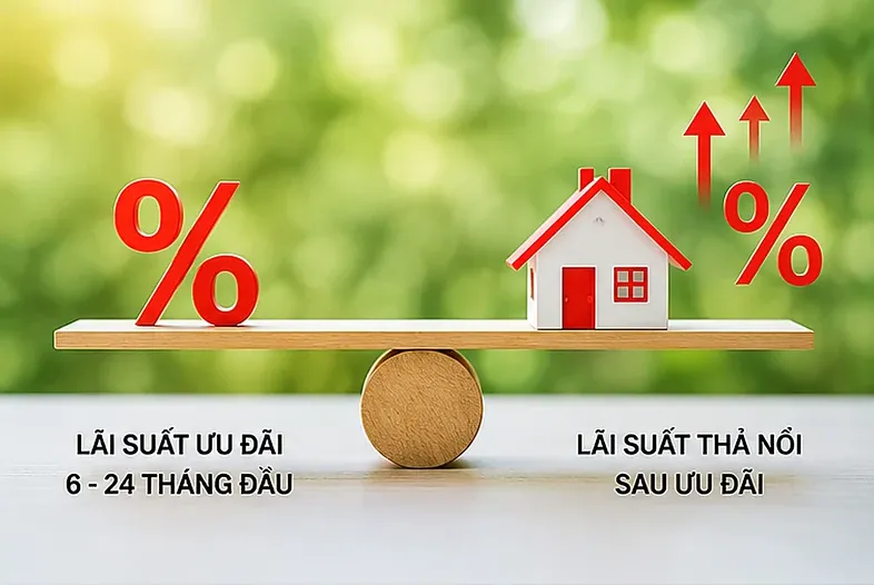 So sánh lãi suất ưu đãi và lãi suất thả nổi khi vay mua nhà
